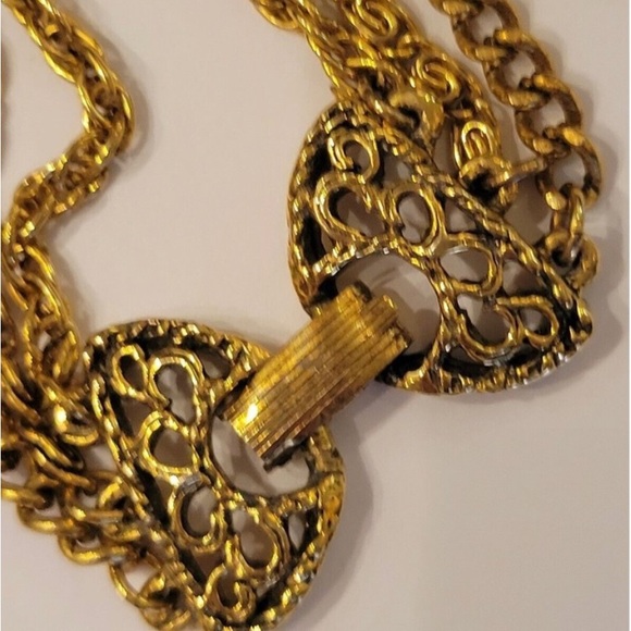 Goldette Layered Multi Strand Locket & Australian cristal Necklace - Picture 4 of 10